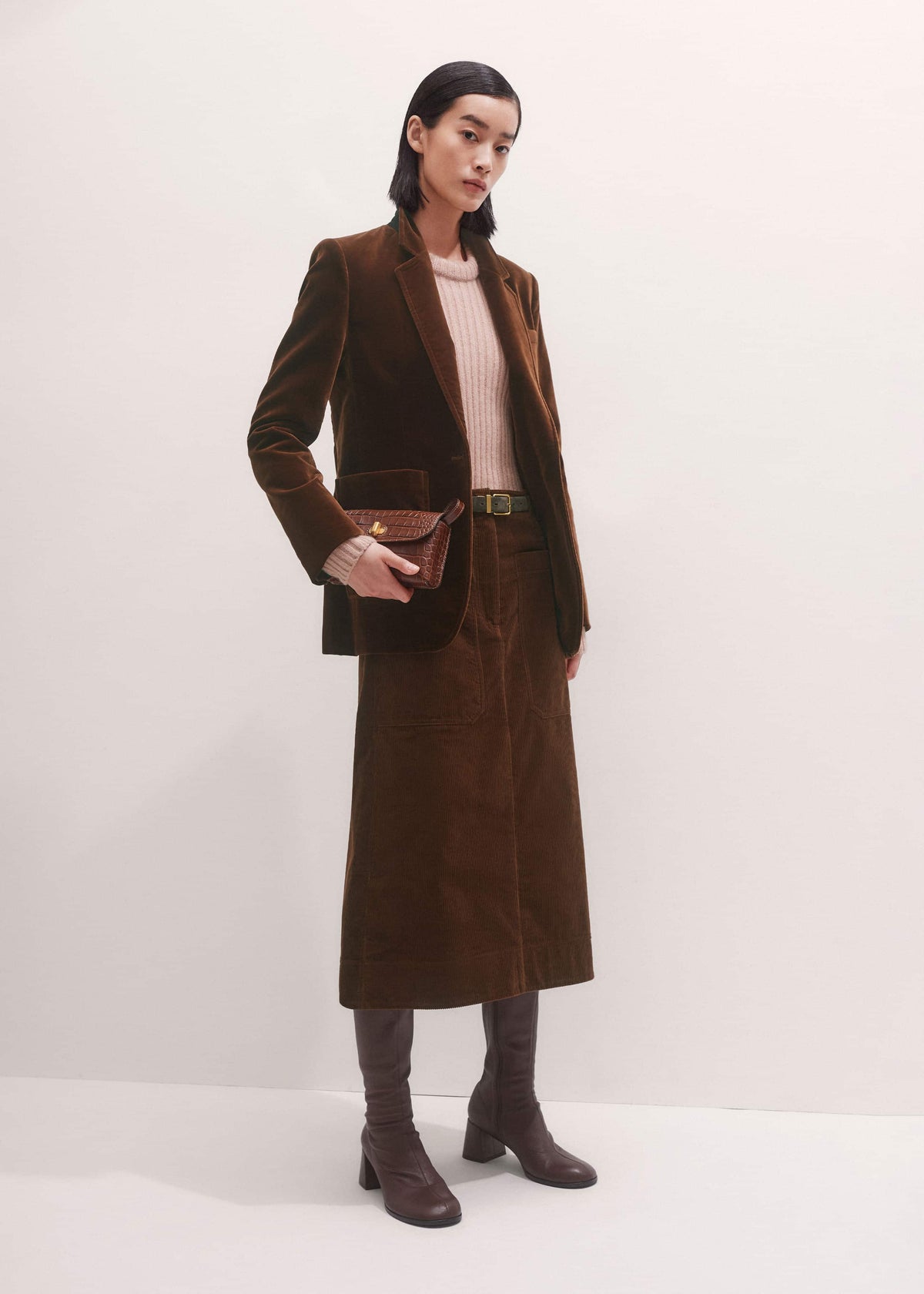 ME+EM Brown Knee-High Stretch Boot