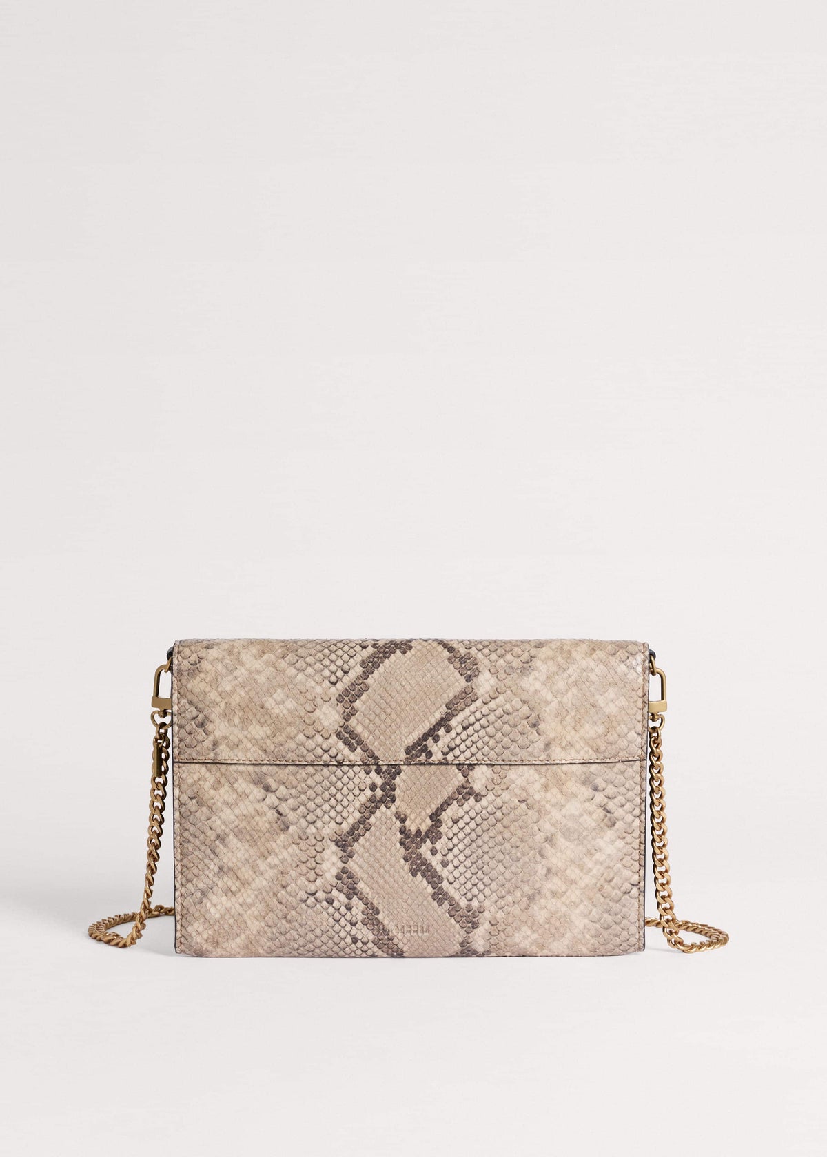 ME+EM Gray Snake Print Clutch Bag