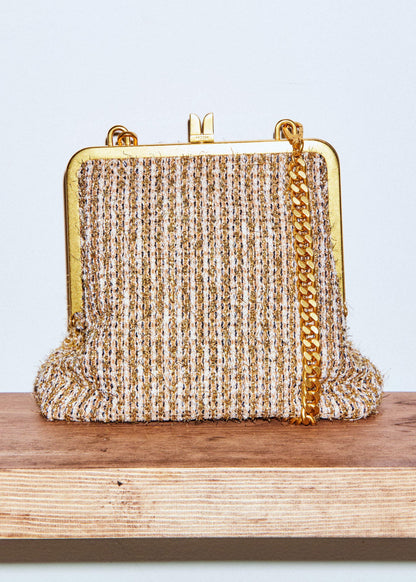 ME+EM Gold Tweed AM-PM Crossbody Bag