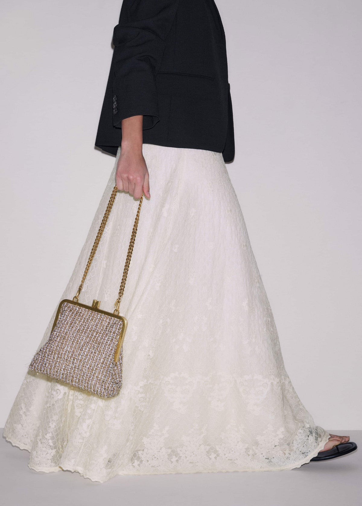 ME+EM Gold Tweed AM-PM Crossbody Bag