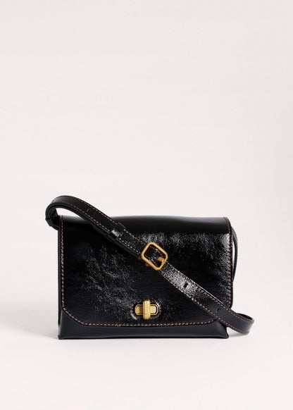 ME+EM Black Leather Clutch + Crossbody Bag