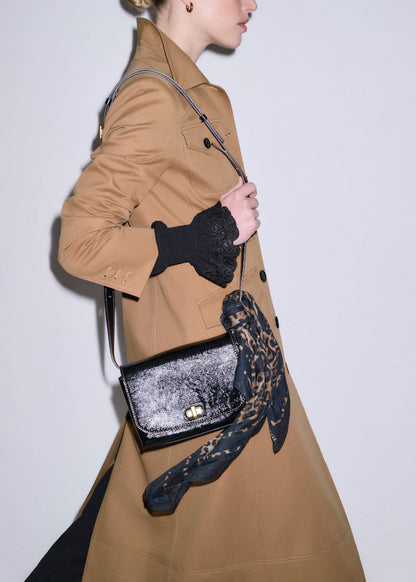 ME+EM Black Leather Clutch + Crossbody Bag