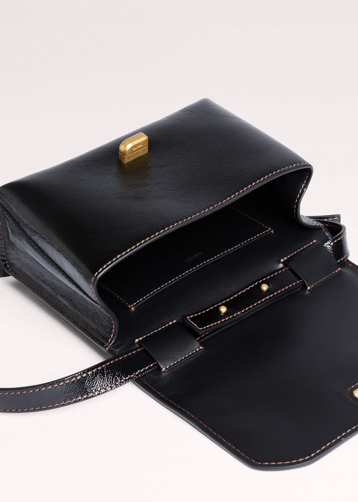 ME+EM Black Leather Clutch + Crossbody Bag