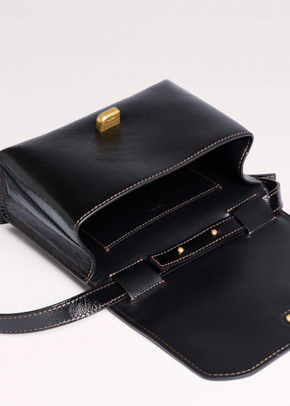ME+EM Black Leather Clutch + Crossbody Bag