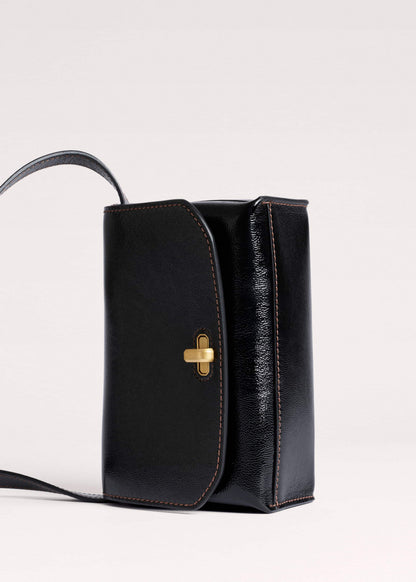 ME+EM Black Leather Clutch + Crossbody Bag