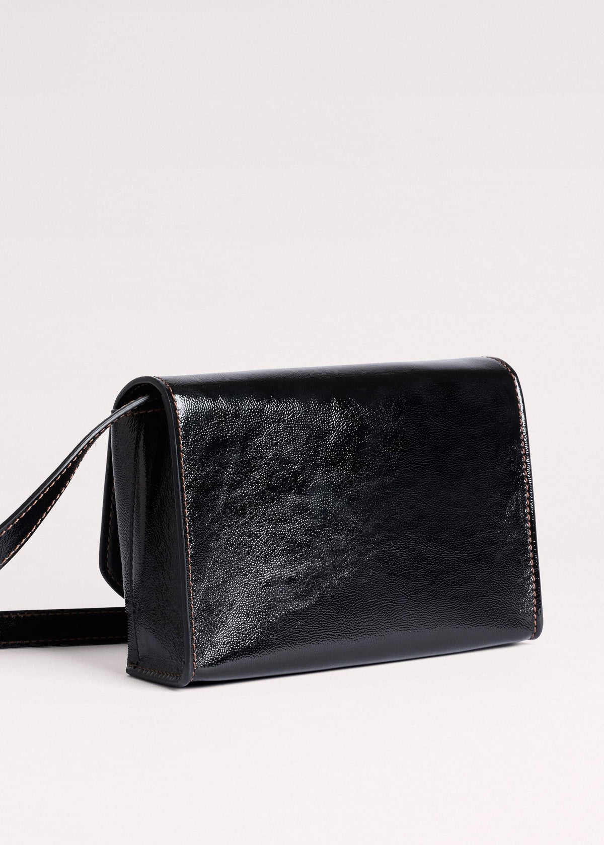 ME+EM Black Leather Clutch + Crossbody Bag