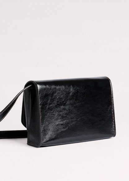 ME+EM Black Leather Clutch + Crossbody Bag