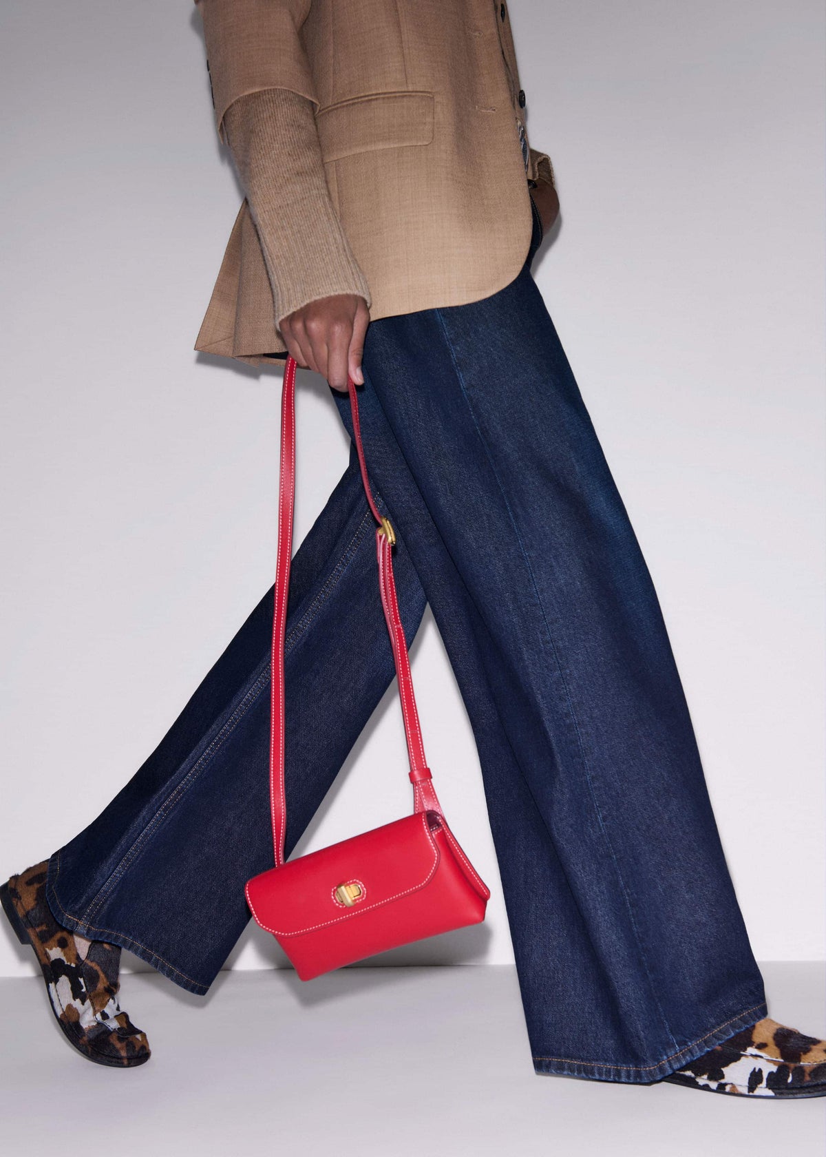 ME+EM Red Leather Small Pouch