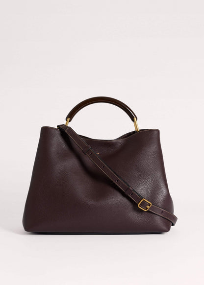 ME+EM Red Leather Soft Constructed Day Bag