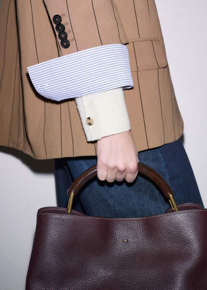 ME+EM Red Leather Soft Constructed Day Bag
