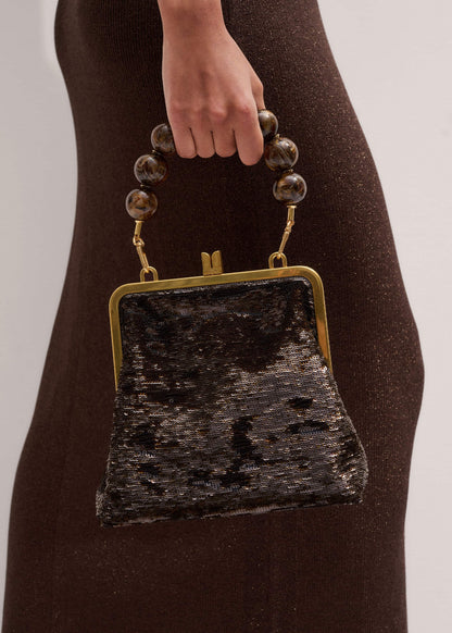 ME+EM Brown Sequin Evening Bag