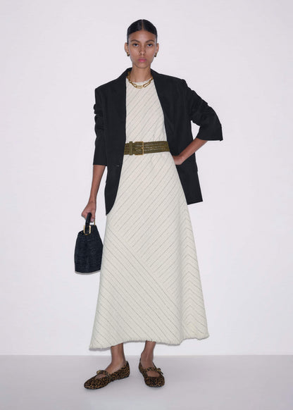 ME+EM Olive Green Raffia Wide Summer Belt