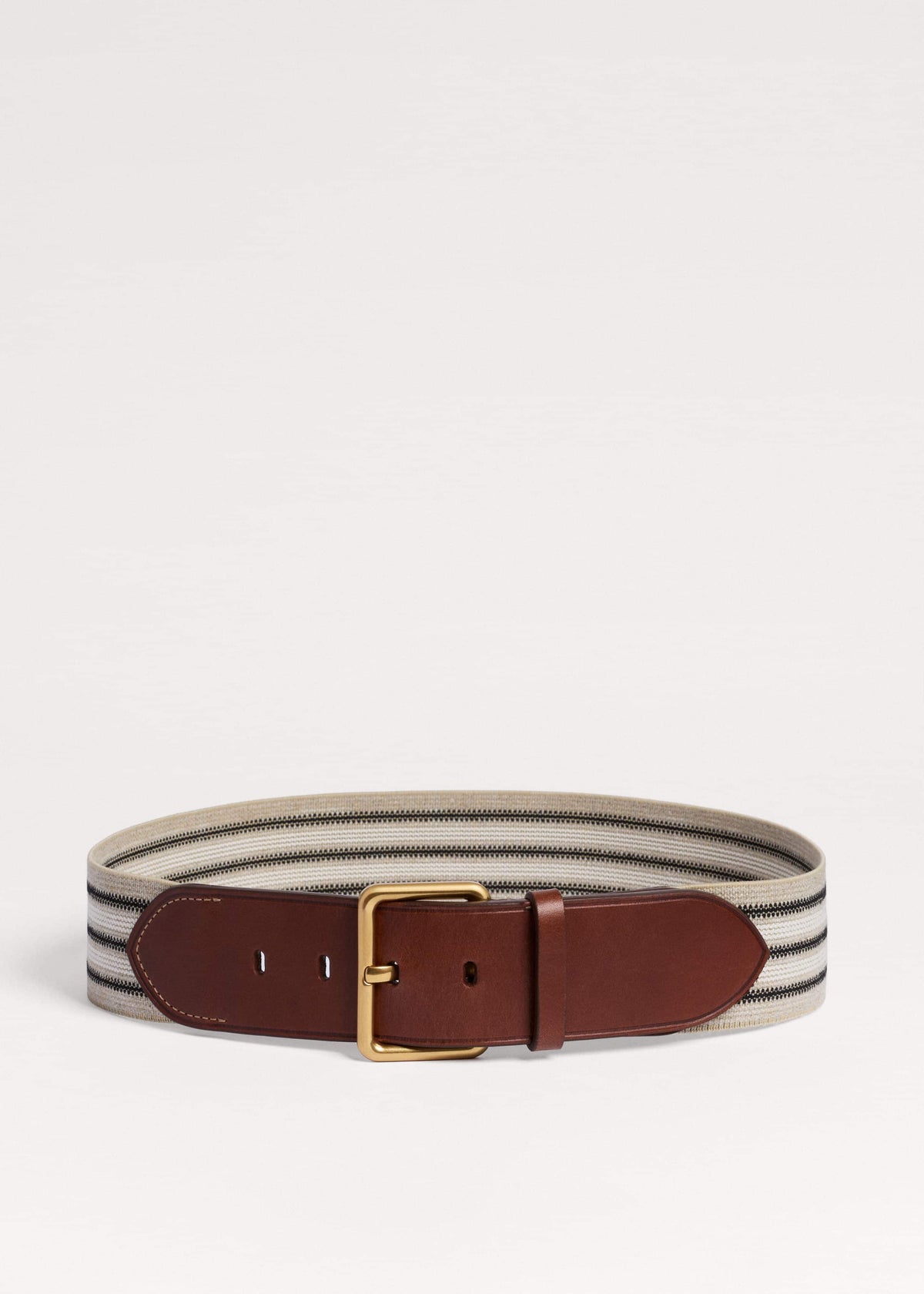 ME+EM Cream Wide Elastic Belt
