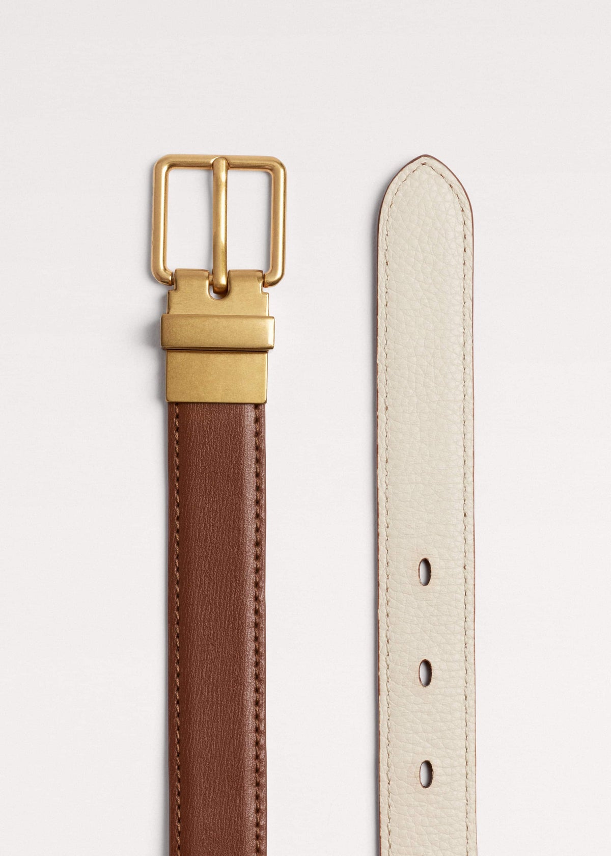 ME+EM Dark Brown Buttercream Reversible Belt