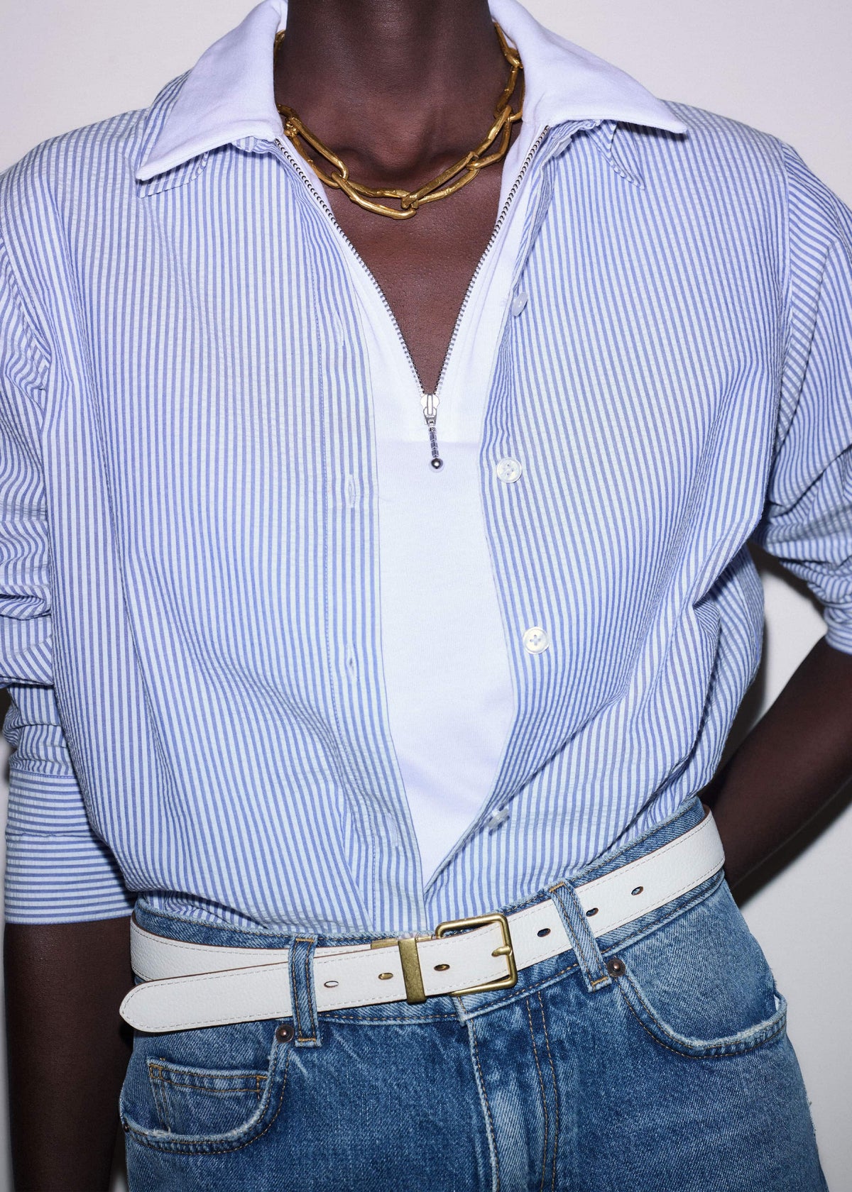 ME+EM Dark Brown Buttercream Reversible Belt