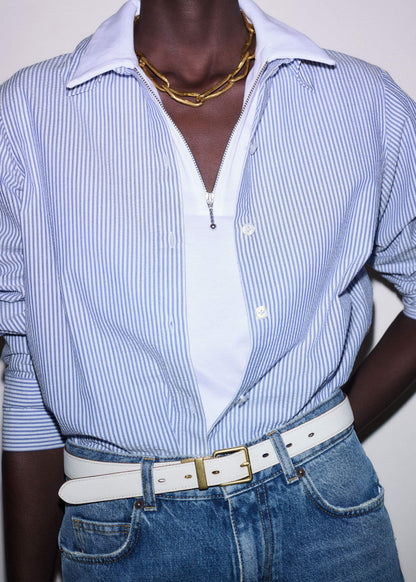 ME+EM Dark Brown Buttercream Reversible Belt