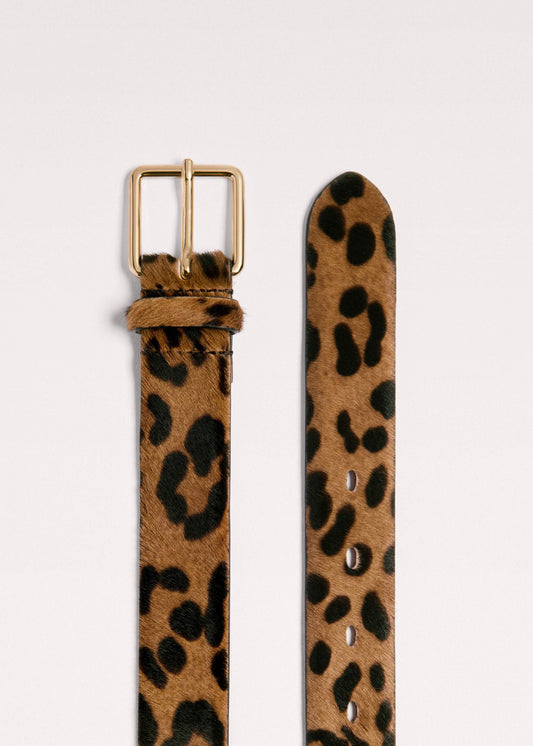 ME+EM Brown Leopard Print Classic Belt