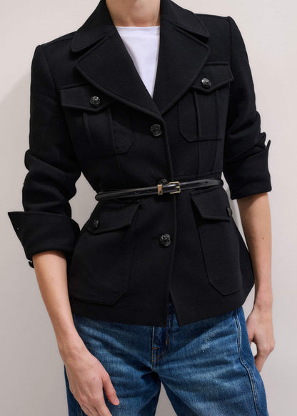 ME+EM Black Skinny Belt