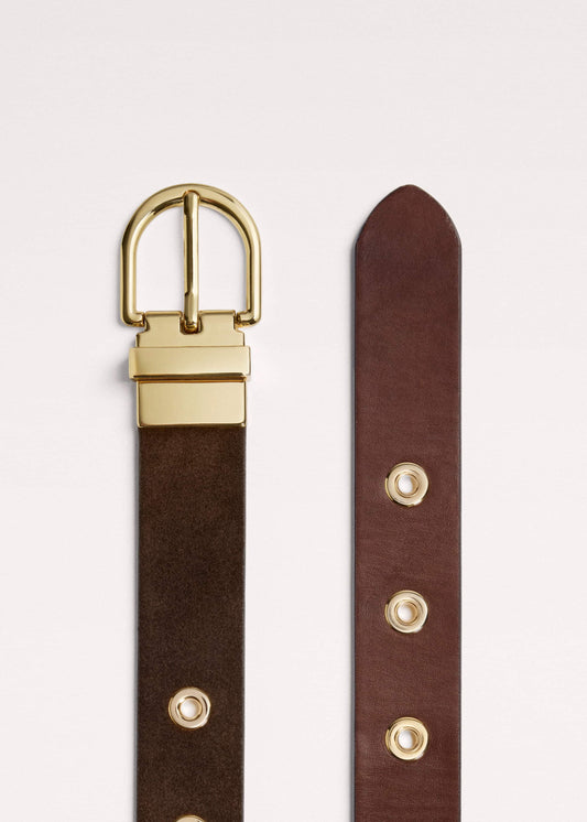 ME+EM Brown Eyelet Reversible Belt