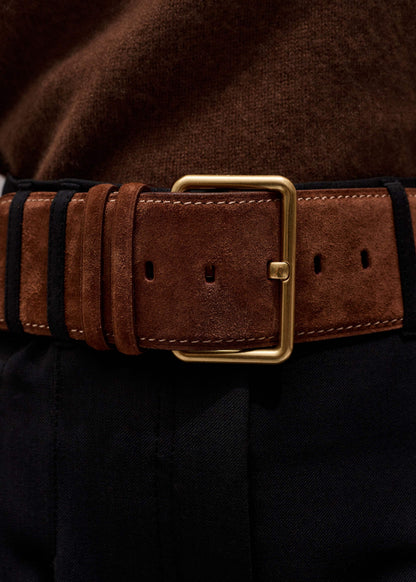 ME+EM Brown Extra Wide Waisted Belt