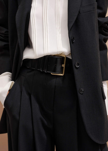 ME+EM Black Extra Wide Waisted Belt