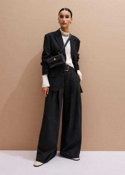 ME+EM Black Extra Wide Waisted Belt