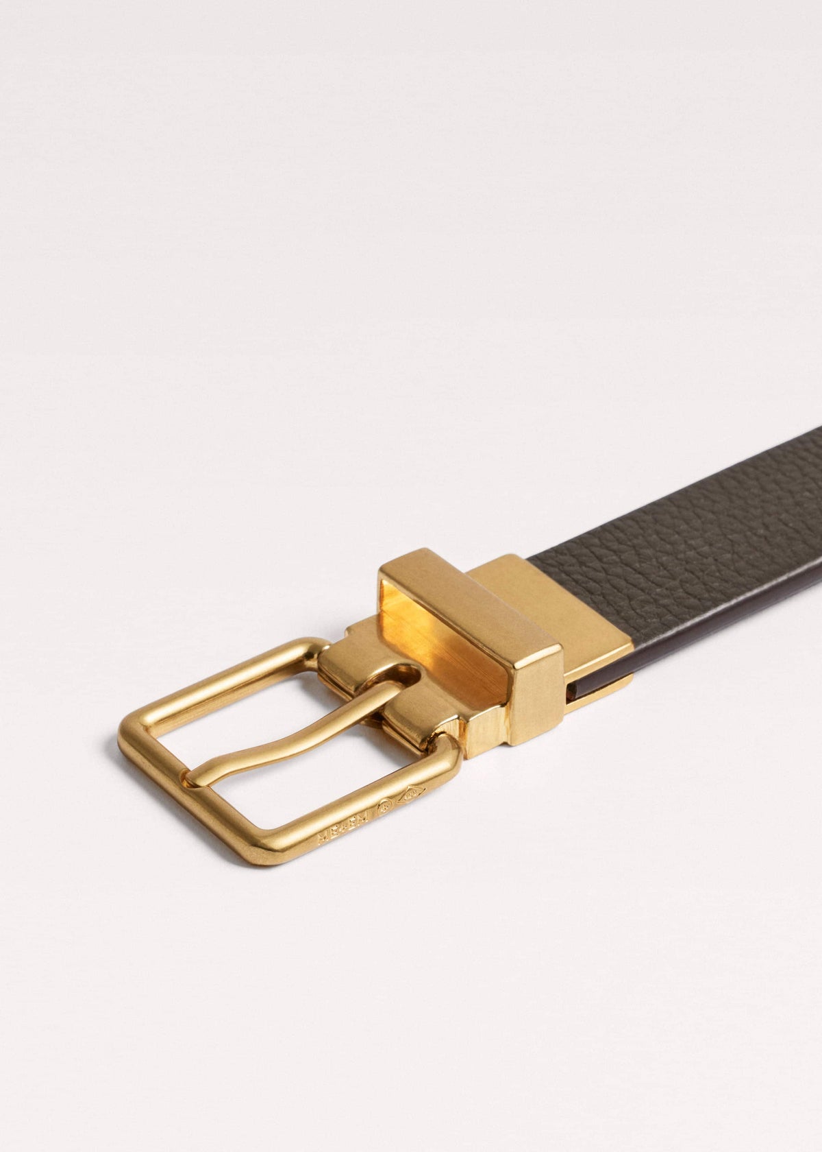 ME+EM Olive Green Leather Reversible Belt