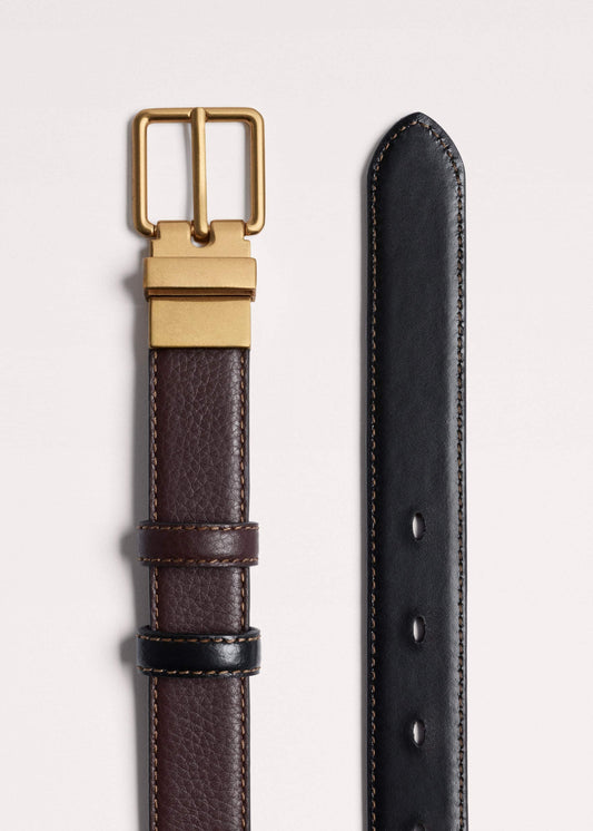 ME+EM Red Leather Reversible Belt