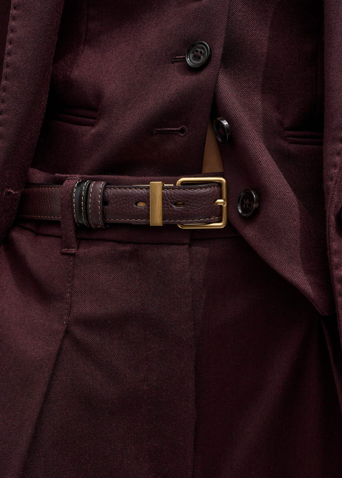 ME+EM Red Leather Reversible Belt