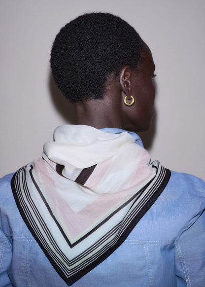 ME+EM Pink Multi Stripe Border Scarf