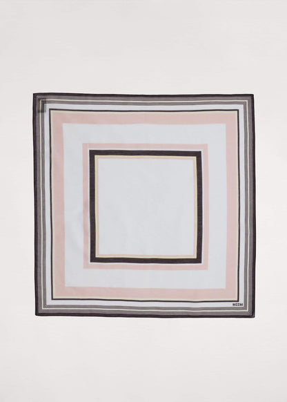 ME+EM Pink Multi Stripe Border Scarf