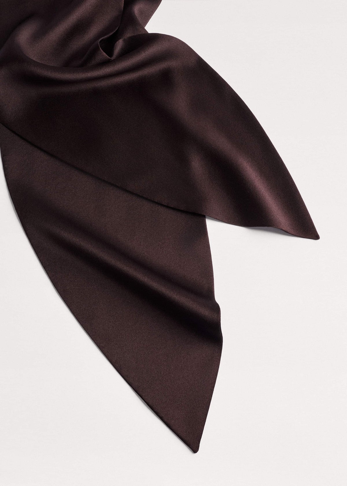 ME+EM Brown Silk Satin Evening Scarf