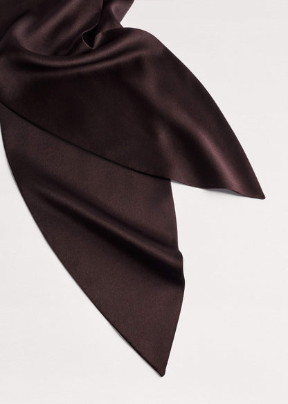 ME+EM Brown Silk Satin Evening Scarf