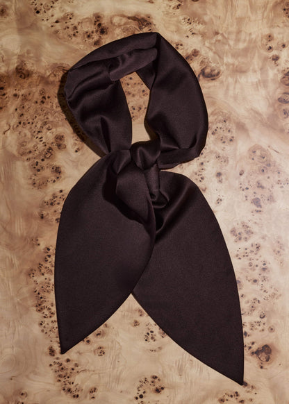 ME+EM Brown Silk Satin Evening Scarf