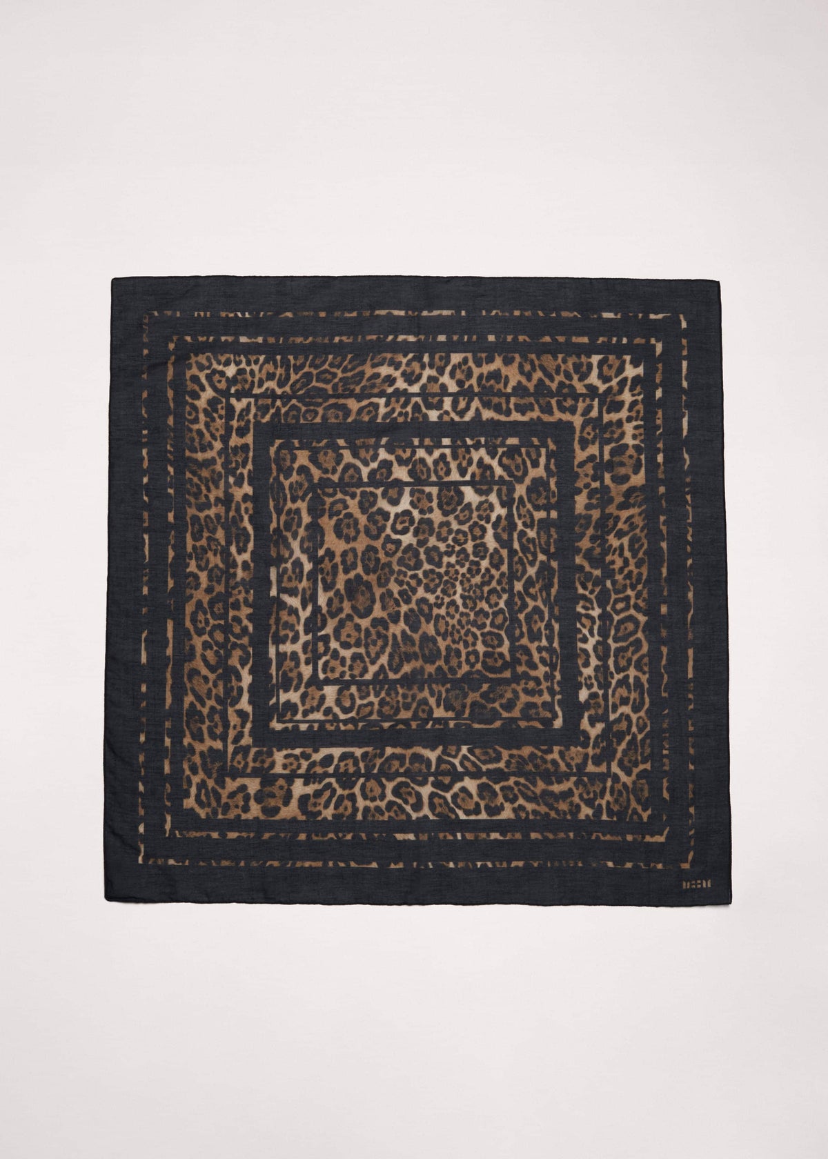ME+EM Brown Leopard Border Scarf