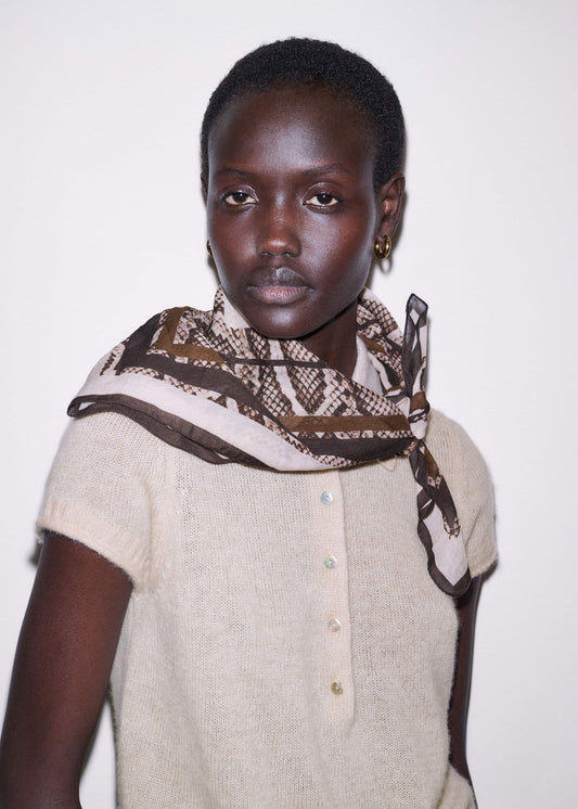 ME+EM Snake Print Border Scarf