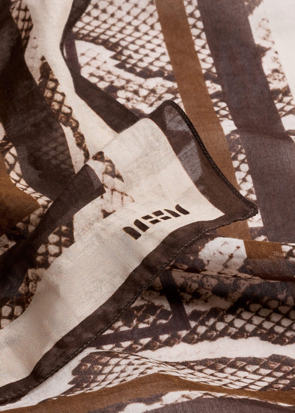 ME+EM Snake Print Border Scarf