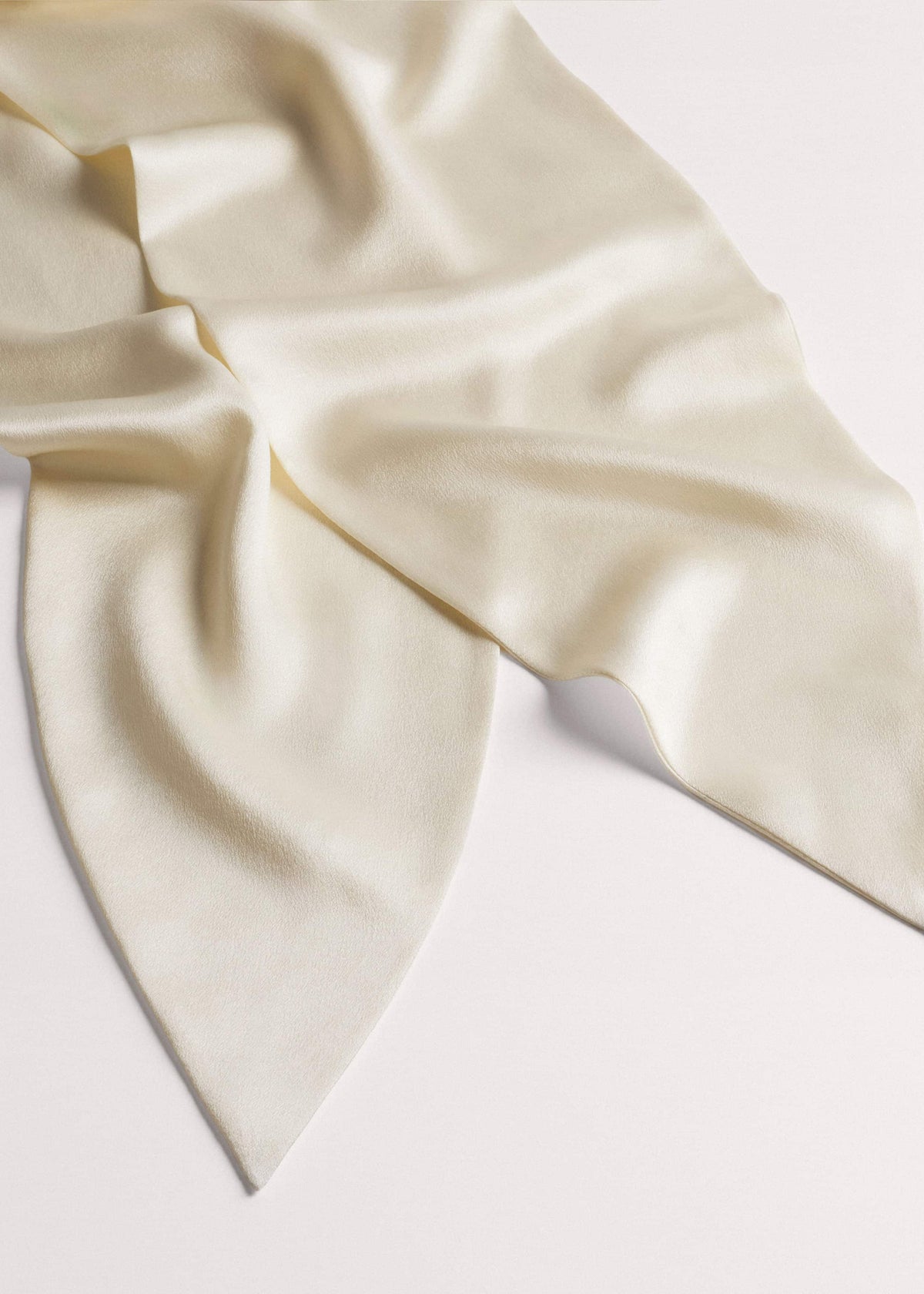 ME+EM Cream Silk Satin Evening Scarf