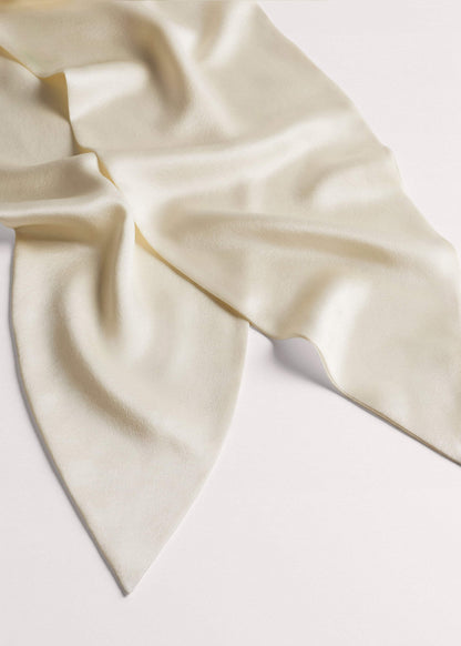 ME+EM Cream Silk Satin Evening Scarf