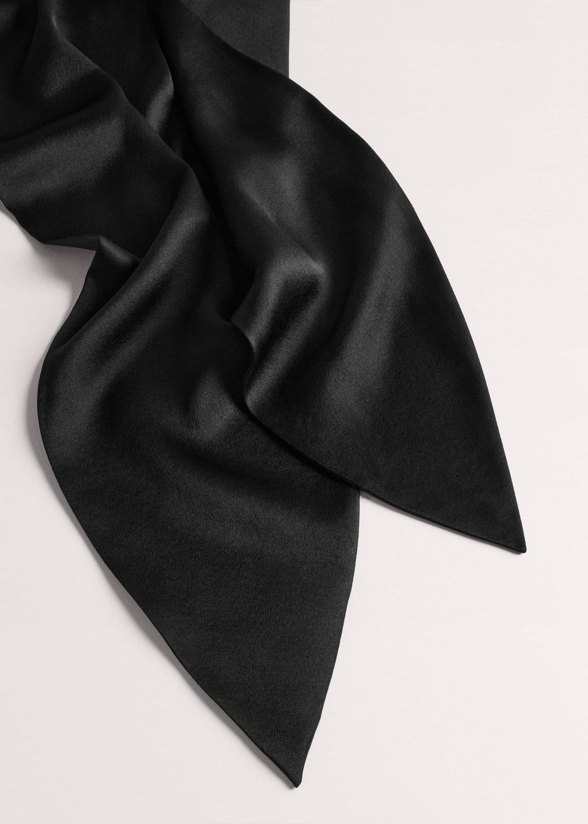 ME+EM Black Silk Satin Evening Scarf