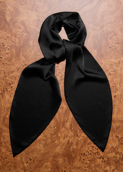 ME+EM Black Silk Satin Evening Scarf