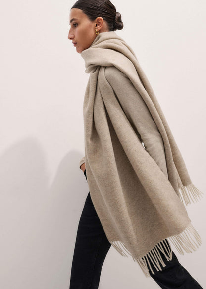 ME+EM Cream Cashmere Blend Travel Scarf