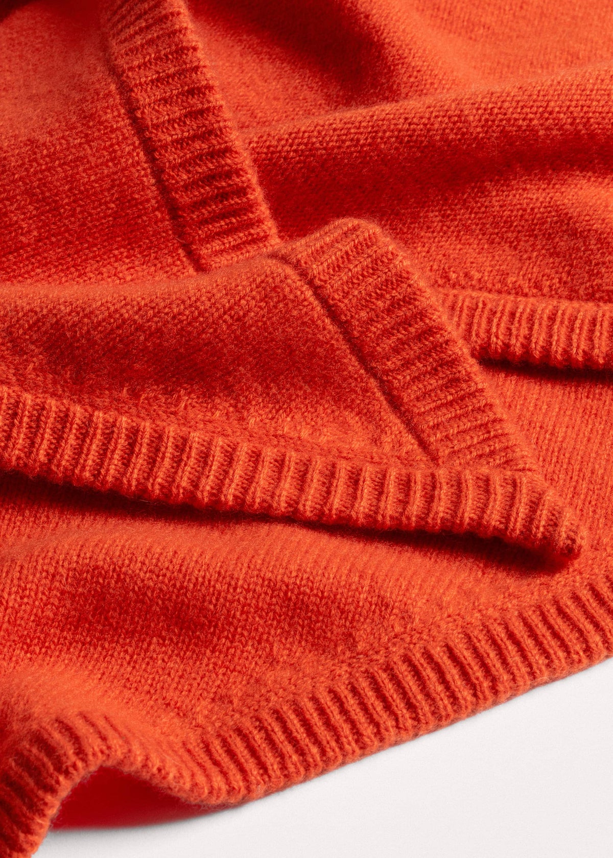 ME+EM Orange Cashmere Triangle Knit Scarf