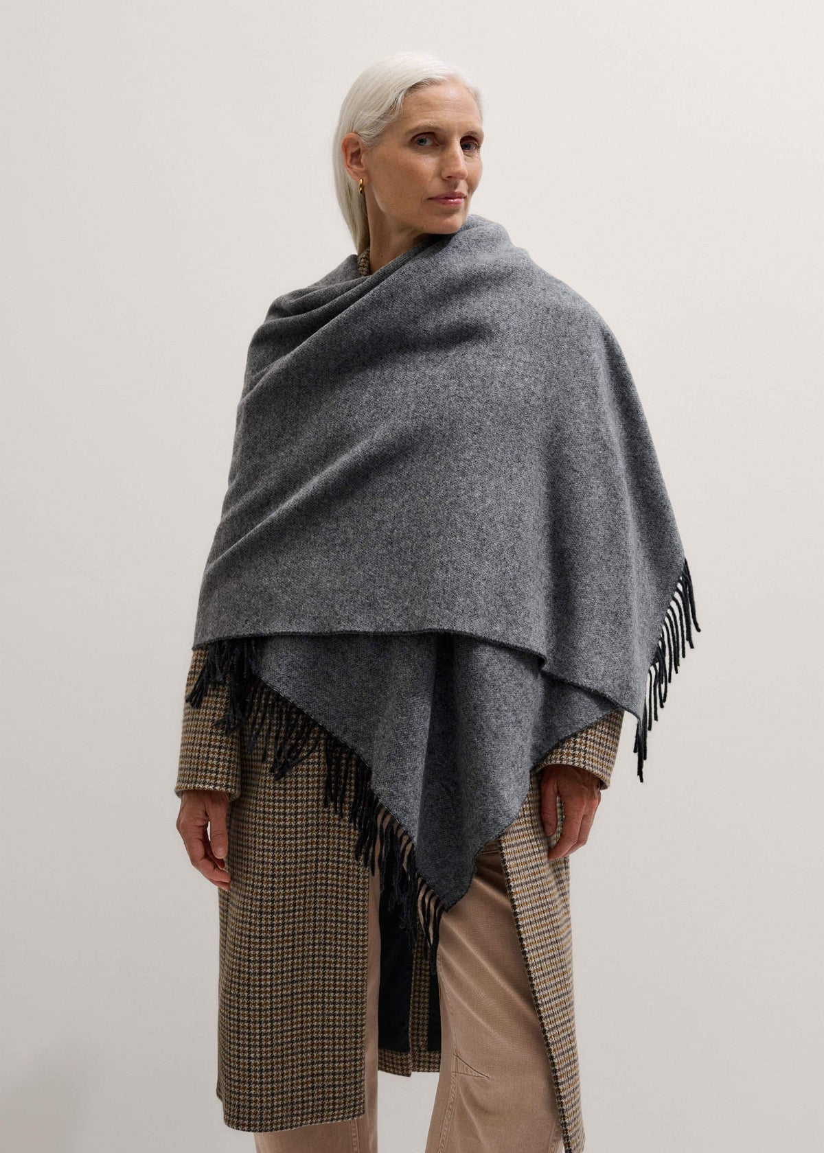 ME+EM Gray Cashmere Blend Travel Scarf