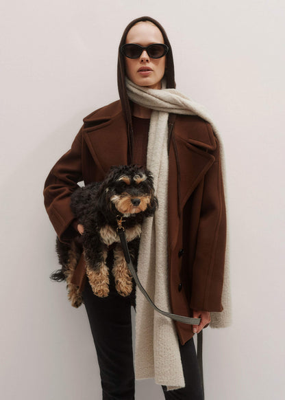 ME+EM Oatmeal Merino Wool Bouclé Knit Scarf