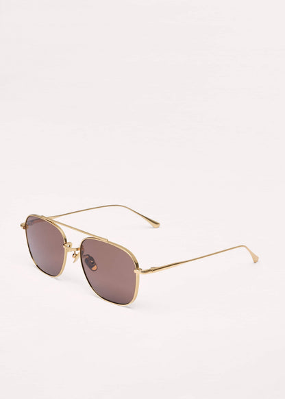 ME+EM Chocolate Brown Aviator Sunglasses
