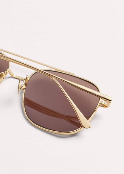 ME+EM Chocolate Brown Aviator Sunglasses