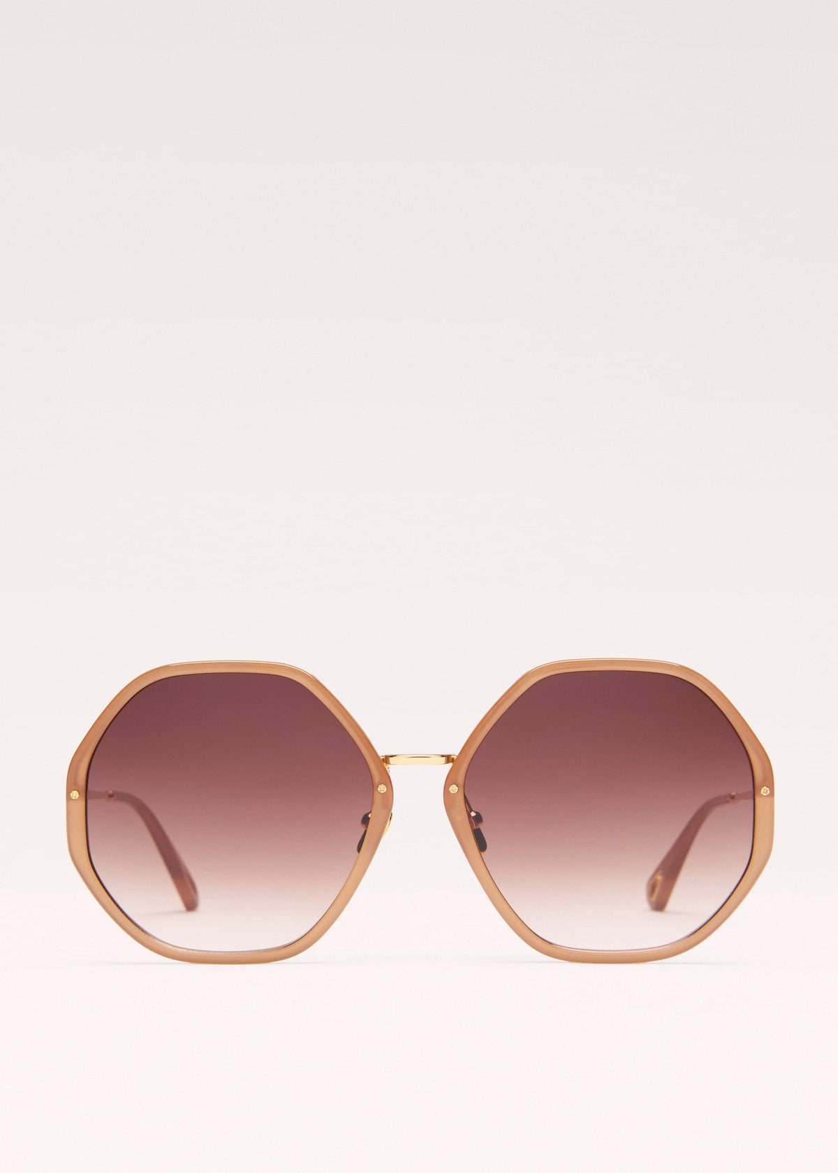 ME+EM Smokey Nude Heptagonal Frame Sunglasses