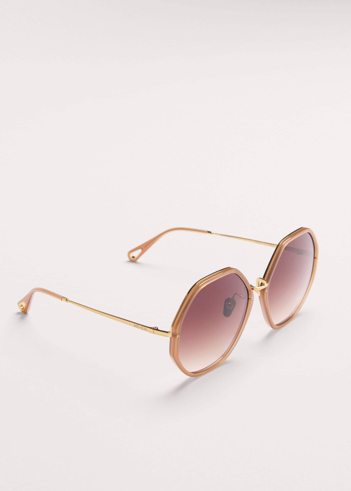 ME+EM Smokey Nude Heptagonal Frame Sunglasses