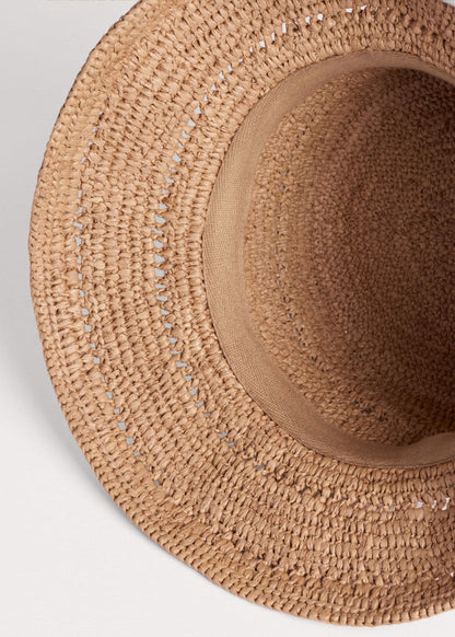 ME+EM Brown Summer Raffia Bucket Hat